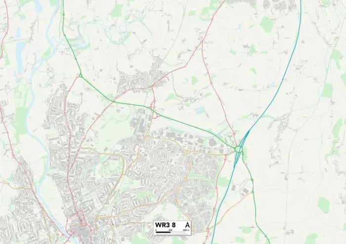 Stampa con cornice : Worcester WR3 8 Mappa.
