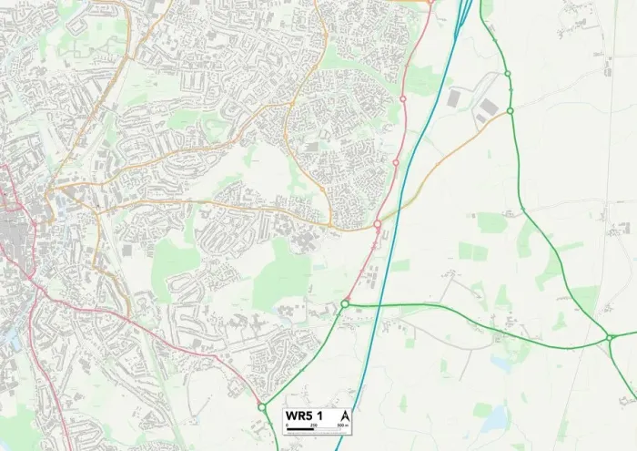 Stampa con cornice : Worcester WR5 1 Mappa