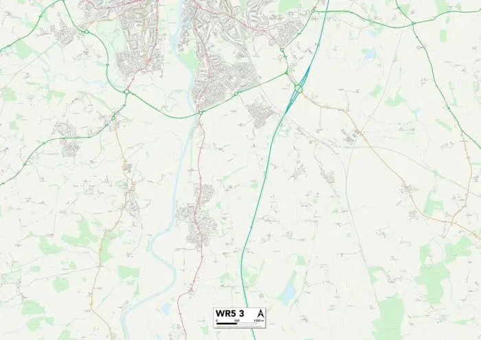 Stampa con cornice : Worcester WR5 3 Mappa