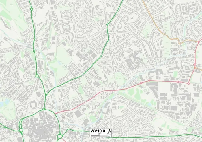Stampa con cornice : Wolverhampton WV10 0 Mappa