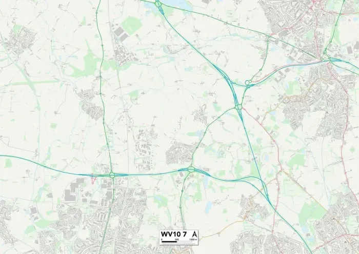 Stampa con cornice : Wolverhampton WV10 7 Mappa Stampa con cornice : Wolverhampton WV10 7 Mappa