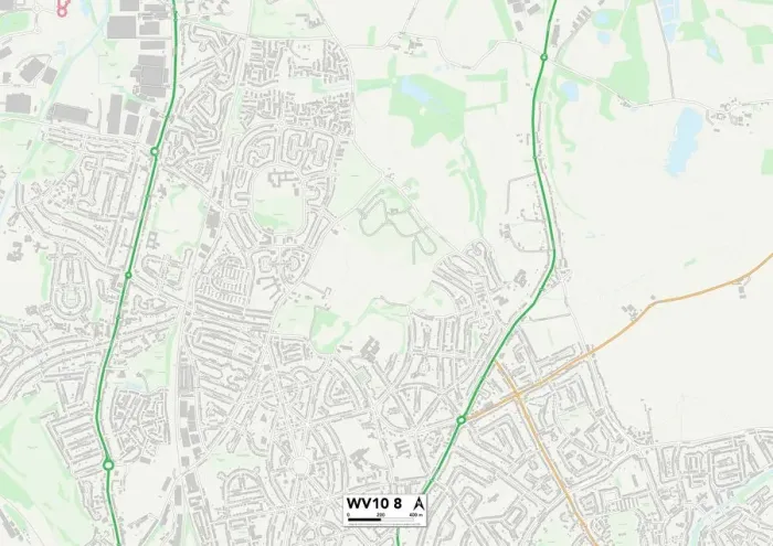 Stampa con cornice : Wolverhampton WV10 8 Mappa