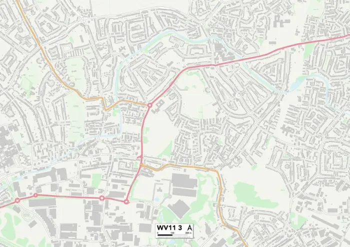 Stampa con cornice : Wolverhampton WV11 3 Mappa Stampa con cornice : Wolverhampton WV11 3 Mappa