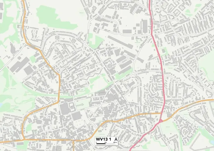 Stampa con cornice : Wolverhampton WV13 1 Mappa Stampa con cornice : Wolverhampton WV13 1 Mappa
