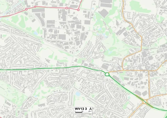 Stampa con cornice : Wolverhampton WV13 3 Map