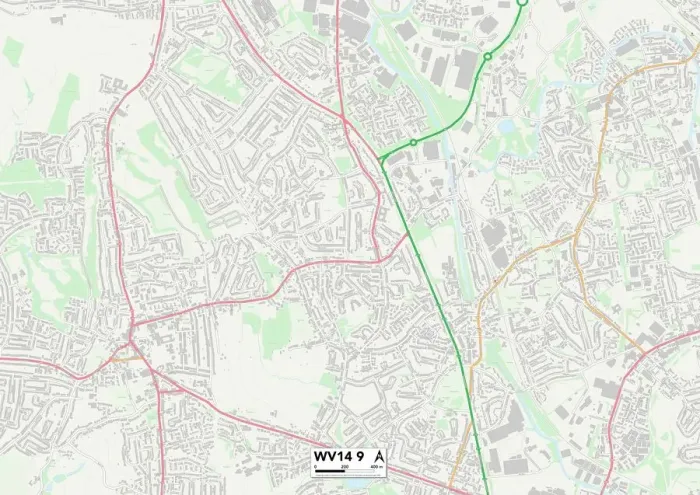 Stampa con cornice : Wolverhampton WV14 9 Mappa