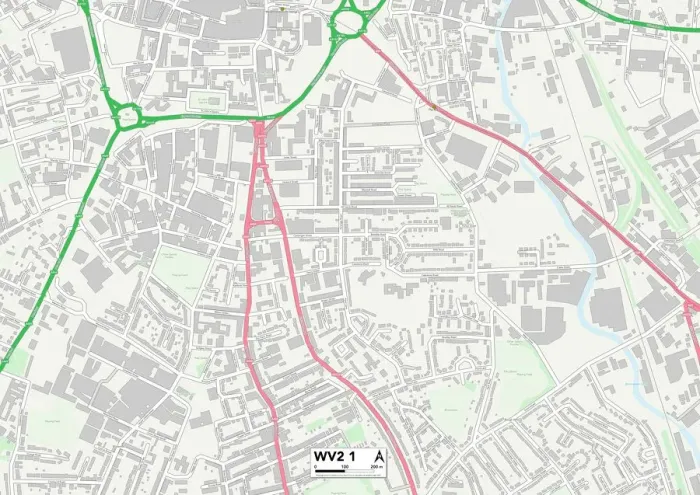 Stampa con cornice : Wolverhampton WV2 1 Mappa Stampa con cornice : Wolverhampton WV2 1 Mappa