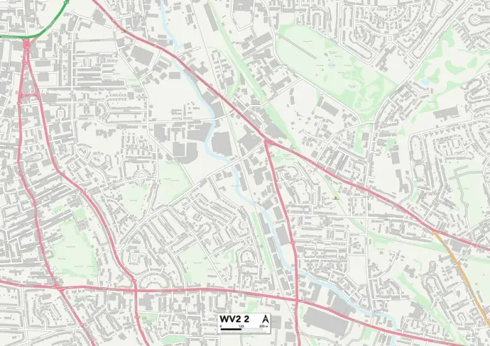Stampa con cornice : Wolverhampton WV2 2 Mappa Stampa con cornice : Wolverhampton WV2 2 Mappa