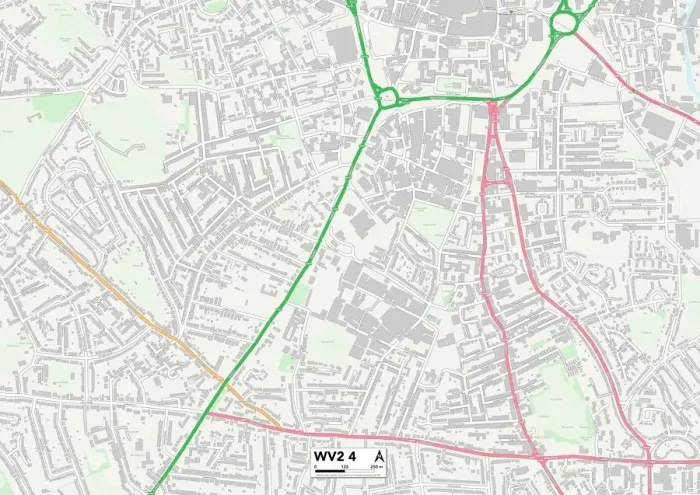 Stampa con cornice : Wolverhampton WV2 4 Mappa Stampa con cornice : Wolverhampton WV2 4 Mappa