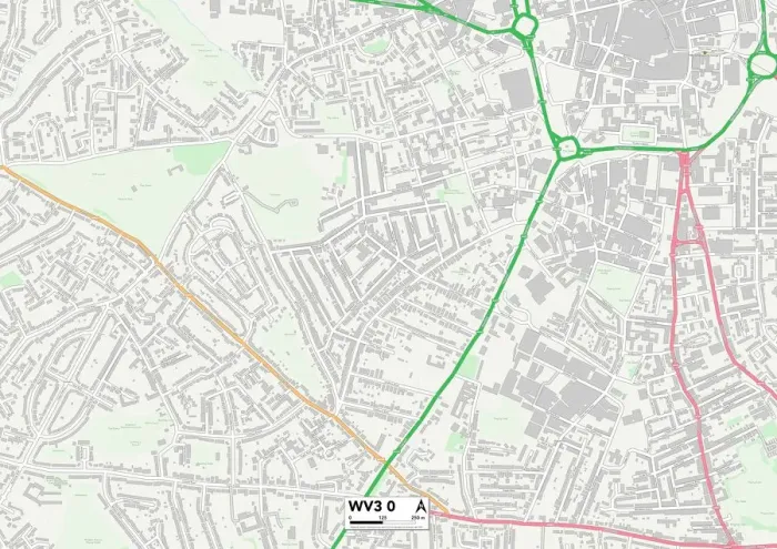 Stampa con cornice : Wolverhampton WV3 0 Mappa Stampa con cornice : Wolverhampton WV3 0 Mappa