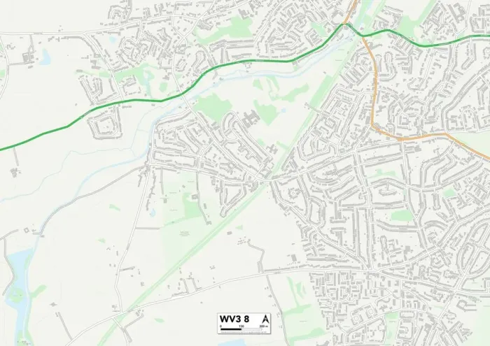 Stampa con cornice : Wolverhampton WV3 8 Map Stampa con cornice : Wolverhampton WV3 8 Map