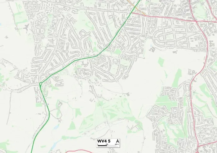 Stampa con cornice : Wolverhampton WV4 5 Map