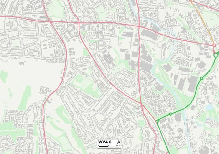 Stampa con cornice : Wolverhampton WV4 6 Mappa Stampa con cornice : Wolverhampton WV4 6 Mappa