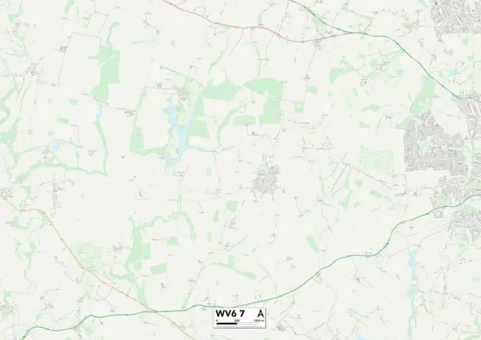 Stampa con cornice : Wolverhampton WV6 7 Mappa Stampa con cornice : Wolverhampton WV6 7 Mappa