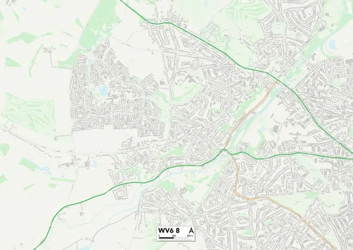 Stampa con cornice : Wolverhampton WV6 8 Mappa