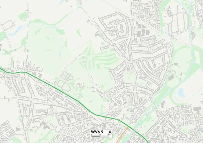 Stampa con cornice : Wolverhampton WV6 9 Mappa Stampa con cornice : Wolverhampton WV6 9 Mappa