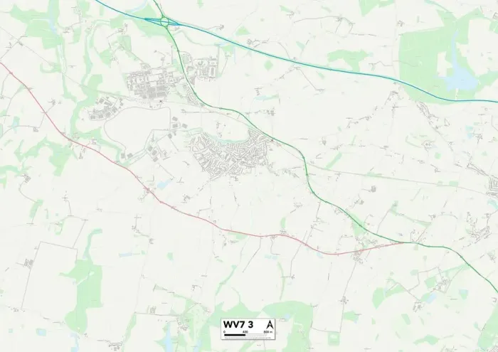 Stampa con cornice : Wolverhampton WV7 3 Mappa