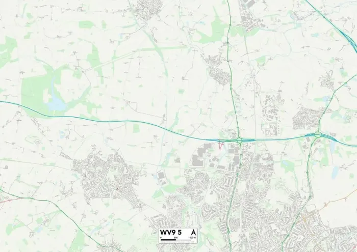 Stampa con cornice : Wolverhampton WV9 5 Mappa Stampa con cornice : Wolverhampton WV9 5 Mappa