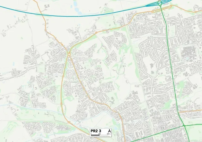 Stampa con cornice : Preston PR2 3 Map Stampa con cornice : Preston PR2 3 Map