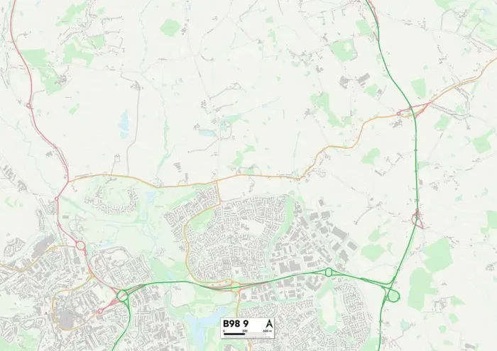 Stampa con cornice : Redditch B98 9 Mappa Stampa con cornice : Redditch B98 9 Mappa