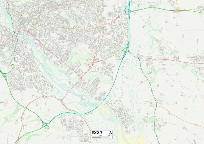 Stampa con cornice : Exeter EX2 7 Map Stampa con cornice : Exeter EX2 7 Map