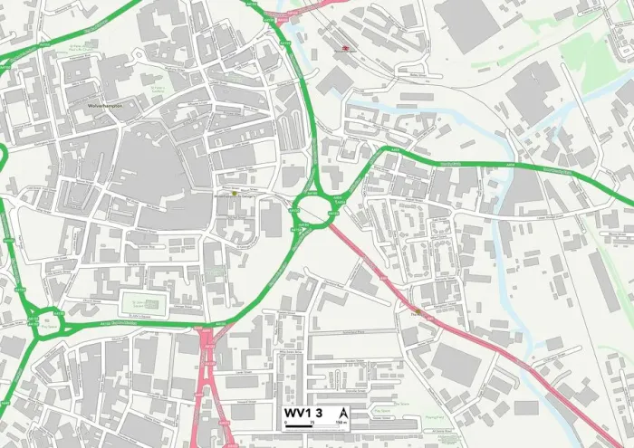 Stampa con cornice : Wolverhampton WV1 3 Mappa Stampa con cornice : Wolverhampton WV1 3 Mappa