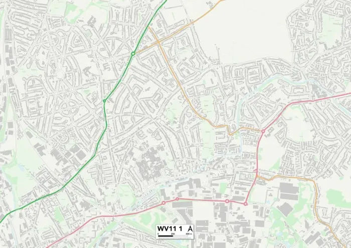 Stampa con cornice : Wolverhampton WV11 1 Mappa Stampa con cornice : Wolverhampton WV11 1 Mappa