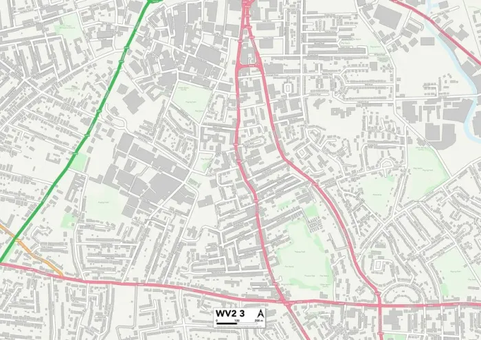 Stampa con cornice : Wolverhampton WV2 3 Map Stampa con cornice : Wolverhampton WV2 3 Map