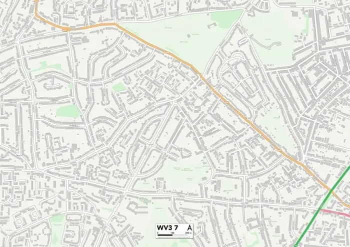 Stampa con cornice : Wolverhampton WV3 7 Mappa