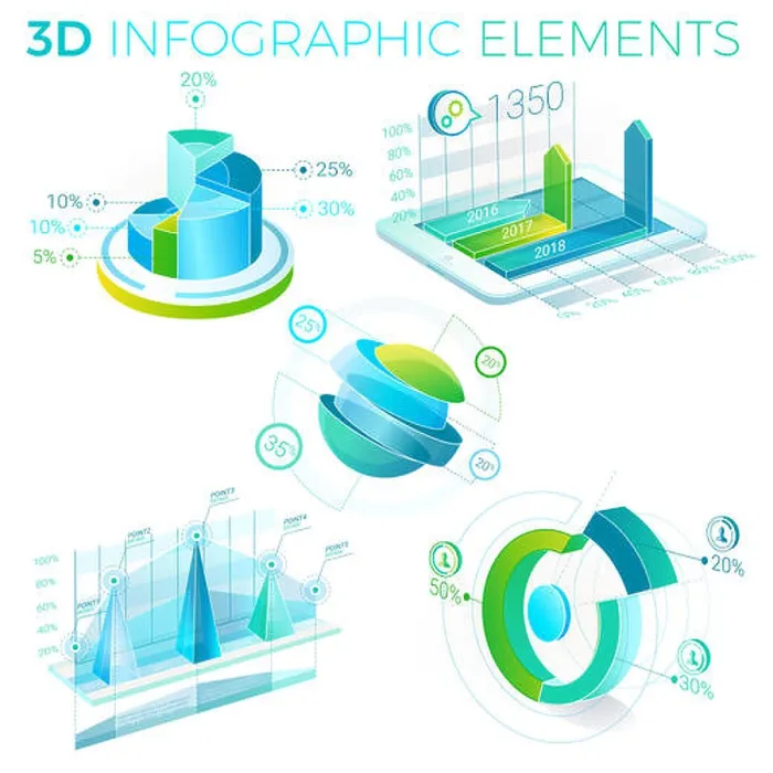 Stampa con cornice : Elementi Infografici 3D Stampa con cornice : Elementi Infografici 3D