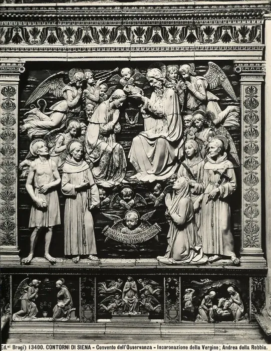 Stampa con cornice : Print of Incoronazione della Vergine Terracotta Smaltata