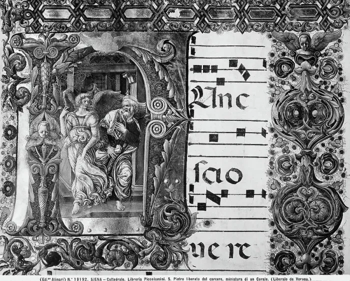 Stampa con cornice : Print of a scene from the Biblioteca Piccolomini