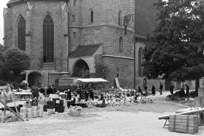 Stampa con cornice : Nürnberg. Mercato a Norimberga, Germania anni '30