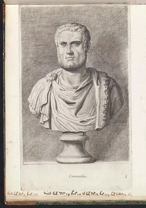 Stampa con cornice : Busto dell'imperatore Commodo; Commodo Stampa con cornice : Busto dell'imperatore Commodo; Commodo
