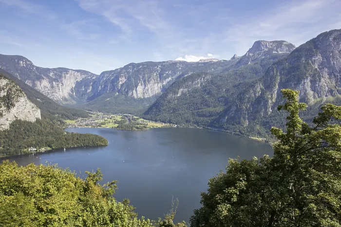 Stampa con cornice : A, Hallstatt. Stampa con cornice : A, Hallstatt.