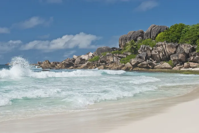 Stampa con cornice : Spiaggia di Anse Source d'Argent.