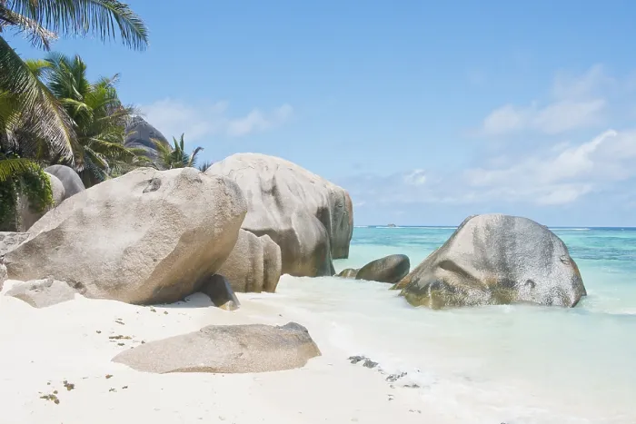 Stampa con cornice : La Spiaggia di Anse Source d'Argent, La Digue, Seychelles