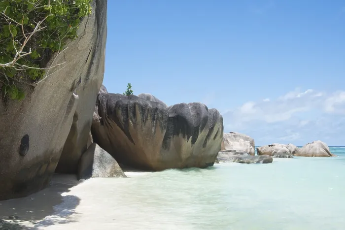 Stampa con cornice : Spiaggia di Anse Source d'Argent