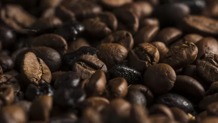 Stampa con cornice : Fagioli di caffè aromatici.