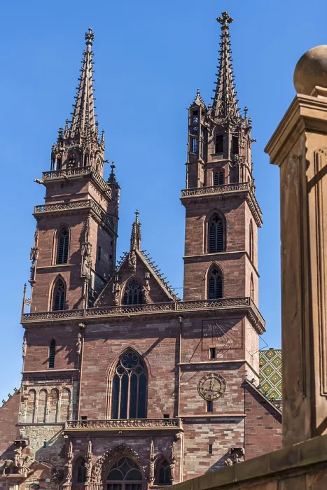 Stampa con cornice : Il Minster di Basilea, Basilea. Stampa con cornice : Il Minster di Basilea, Basilea.