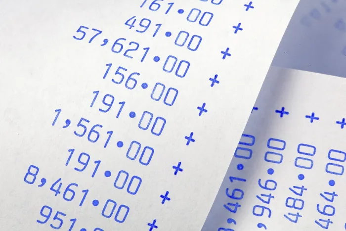 Stampa con cornice : Una striscia di calcolo con numeri.