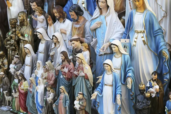 Stampa con cornice : Oggetti religiosi cattolici