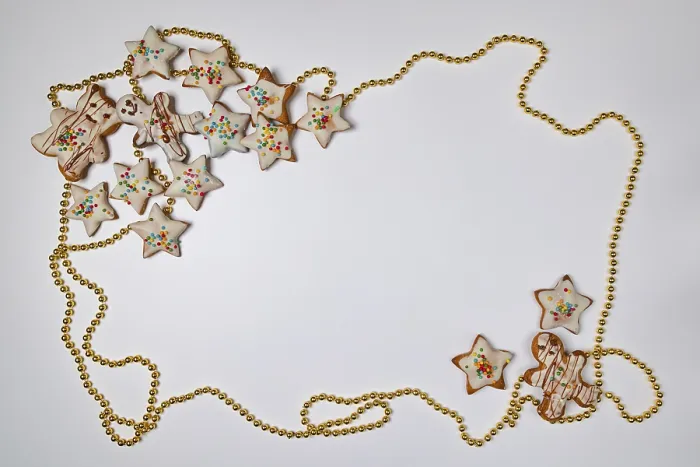 Stampa con cornice : Natale, sfondo, cornice, Con biscotti. Stampa con cornice : Natale, sfondo, cornice, Con biscotti.