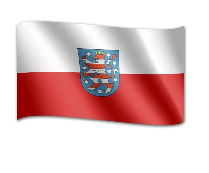 Stampa con cornice : Stemma dello stato della Turingia, Germania Stampa con cornice : Stemma dello stato della Turingia, Germania