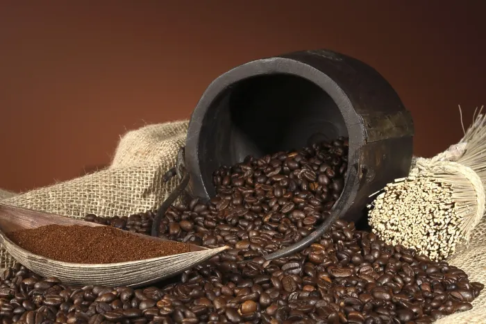 Stampa con cornice : Fagioli di caffè. Stampa con cornice : Fagioli di caffè.