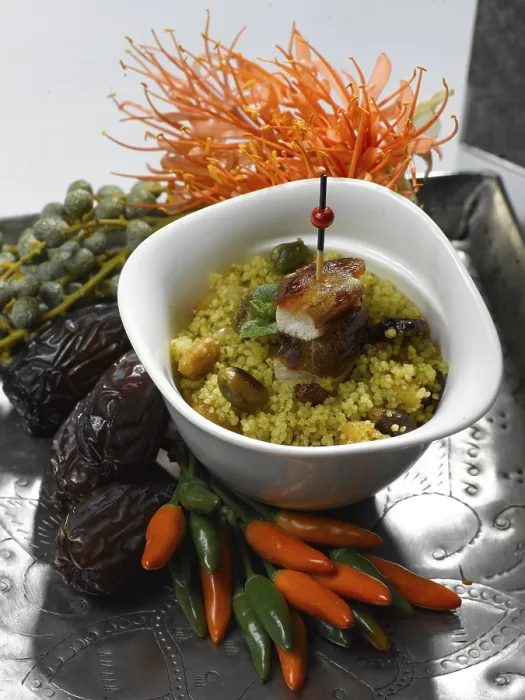Stampa con cornice : Couscous con datteri Stampa con cornice : Couscous con datteri