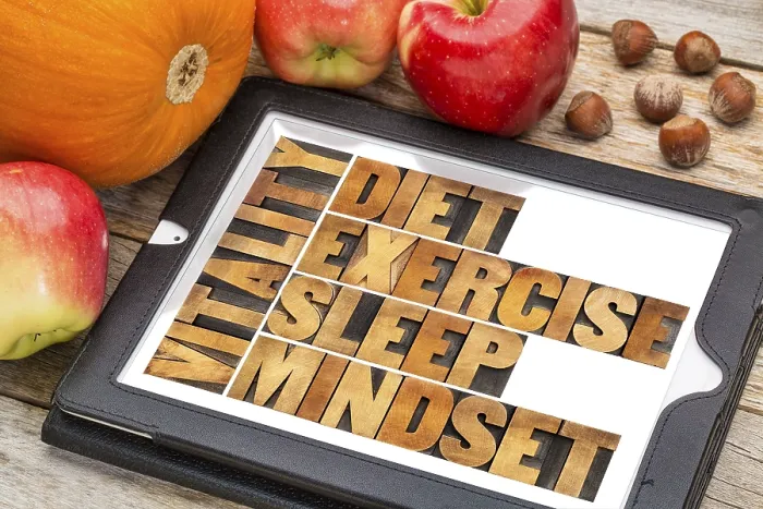Stampa con cornice : Dieta, sonno, esercizio. Stampa con cornice : Dieta, sonno, esercizio.