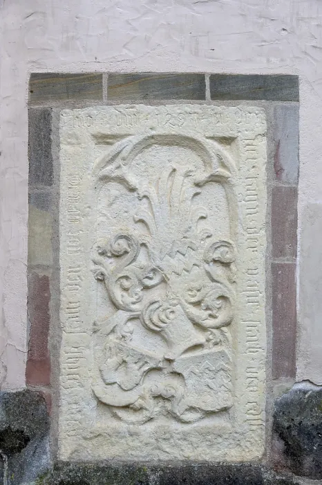 Stampa con cornice : Epitaffio del 1497 nella Stadtkirche. Stampa con cornice : Epitaffio del 1497 nella Stadtkirche.
