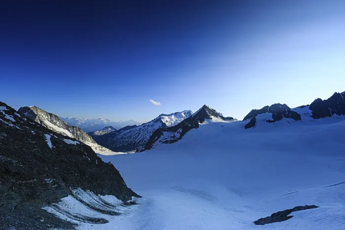 Stampa con cornice : Atmosfera serale sullo Studergletscher. Stampa con cornice : Atmosfera serale sullo Studergletscher.