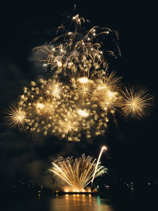 Stampa con cornice : Spectacolo di fuochi d'artificio, Campionati britannici di fuochi d'artificio.